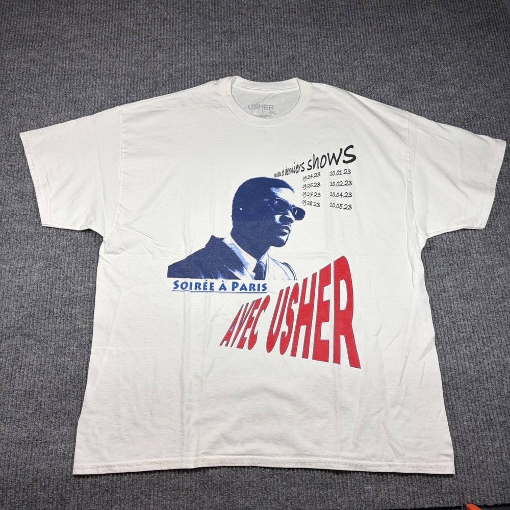Usher Shirt Men's XXL Rendez-Vous A Paris Tour White La Seine Musicale 2023